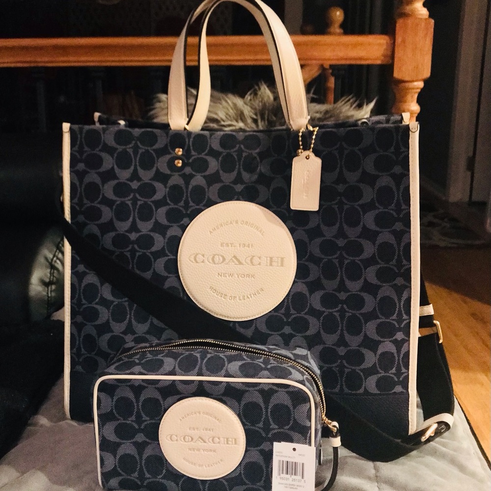 New Dempsey Coach 40 Denim With Cosmetic Case